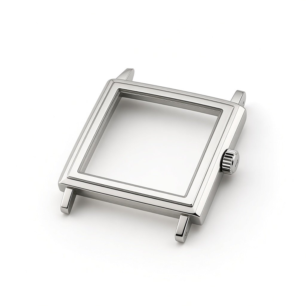CQ005 Stainless steel cases Stepped-bezel square